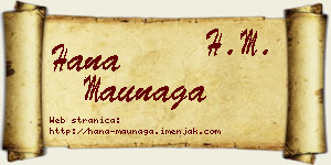 Hana Maunaga vizit kartica